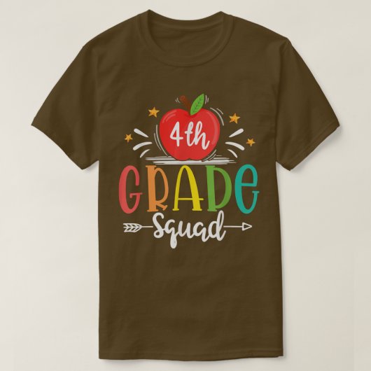4th Grad Squad Funny Back To School Teachers Stud T-Shirt (Design vorne)