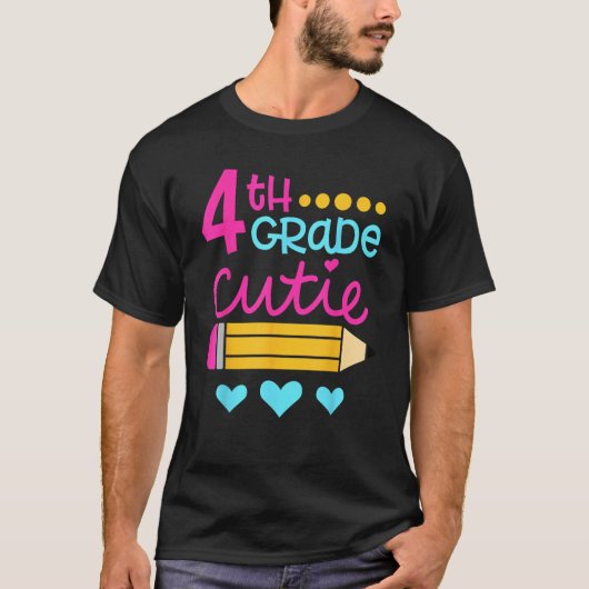4th Grade Cutie First Day of School Back to School T-Shirt (Vorderseite)
