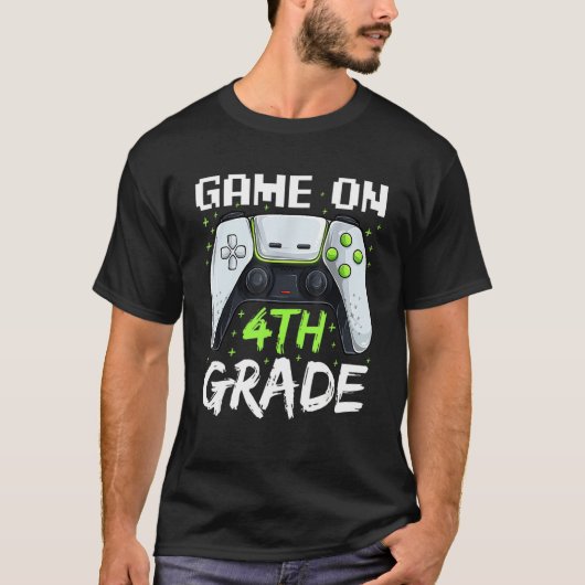 4th Grade Gamer Back To School Kids Boys T-Shirt (Vorderseite)