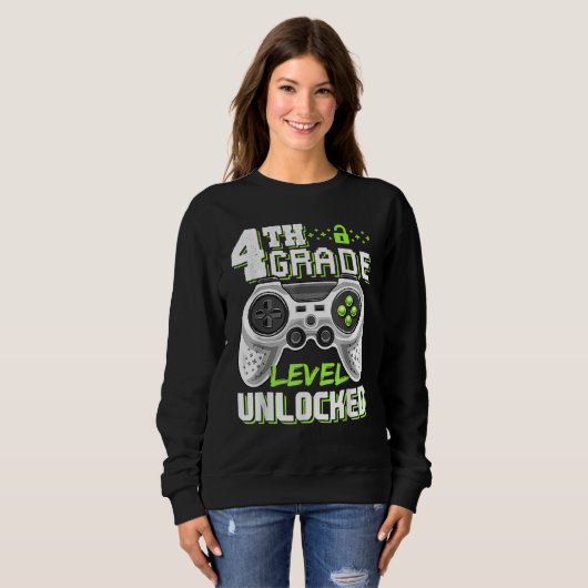4th Grade Level Unlocked Game On 4th Grade Back To Sweatshirt (Vorne ganz)