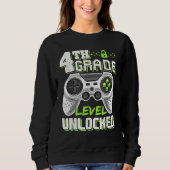 4th Grade Level Unlocked Game On 4th Grade Back To Sweatshirt (Vorderseite)