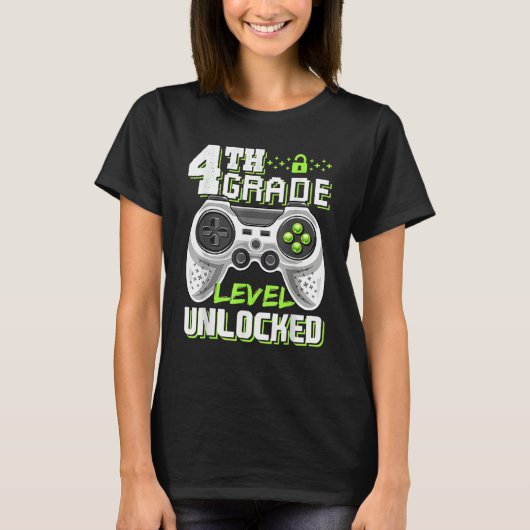 4th Grade Level Unlocked Game On 4th Grade Back To T-Shirt (Vorderseite)