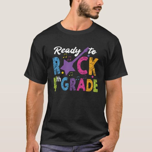 4th Grade School Ready to Rock Fourth Back to Scho T-Shirt (Vorderseite)