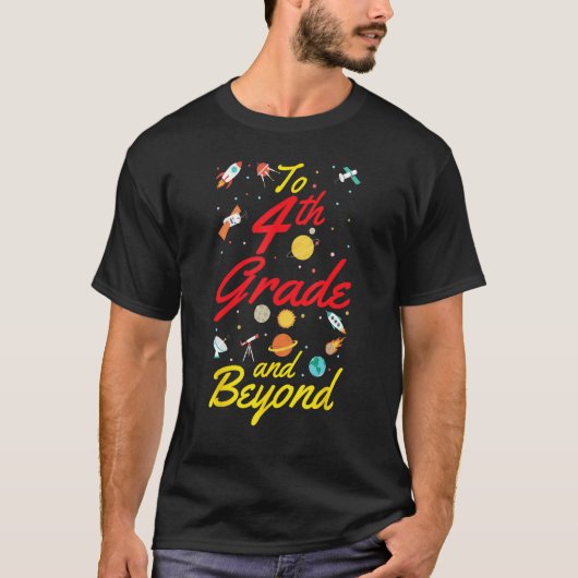 4th Grade Space Fourth Grade Teacher Student Back  T-Shirt (Vorderseite)