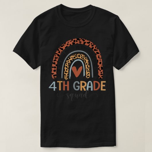 4th Grade Squad Boho Rainbow Back To School T-Shir T-Shirt (Design vorne)
