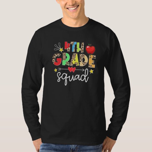 4th Grade Squad Fourth Grade Teacher Student Back  T-Shirt (Vorderseite)