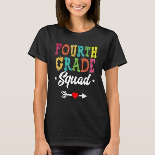4th Grade Squad Fourth Teacher Student Team Back T T-Shirt (Vorderseite)