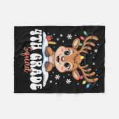 4th Grade Squad Reindeer Christmas Lights Cute Win Fleecedecke (Vorderseite (Horizontal))