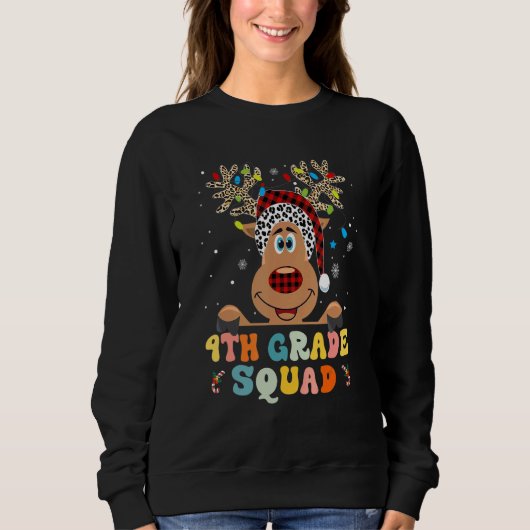 4th Grade Squad Reindeer Teacher Christmas 1 Sweatshirt (Vorderseite)