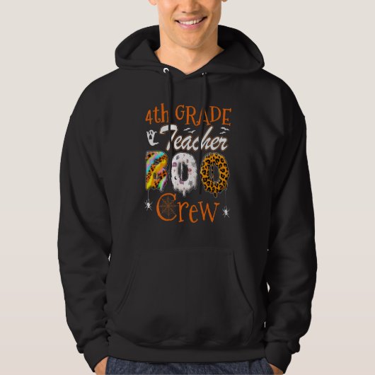4th Grade Teacher Boo Crew  Teachers Halloween Cos Hoodie (Vorderseite)