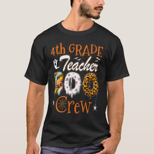 4th Grade Teacher Boo Crew  Teachers Halloween Cos T-Shirt (Vorderseite)