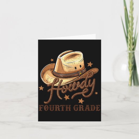 4th Grade Teacher Rodeo Country Western Howdy Four Karte (Vorderseite)