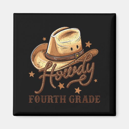 4th Grade Teacher Rodeo Country Western Howdy Four Magnet (Vorne)