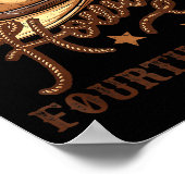 4th Grade Teacher Rodeo Country Western Howdy Four Poster (Ecke)