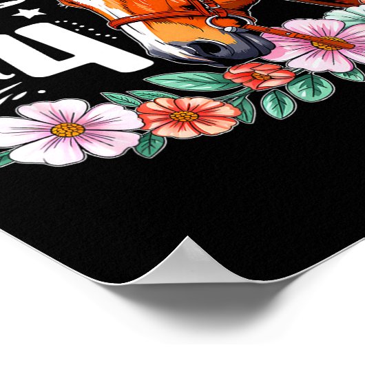 4th Horse Birthday Four Years Old Girls Horses Bir Poster (Ecke)