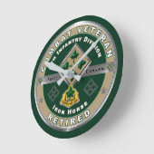 4th Infantry Division Retired Combat Veteran Runde Wanduhr (Winkel)