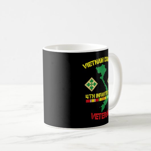 4th Infantry Division - Vietnam Combat Veteran Kaffeetasse (VorderseiteRechts)