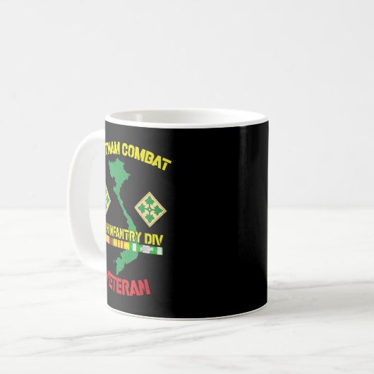 4th Infantry Division - Vietnam Combat Veteran  Kaffeetasse (Vorderseite Links)