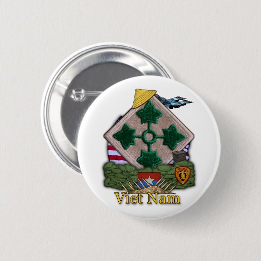 4th infantry Division Vietnam War vets Button (Vorne & Hinten)