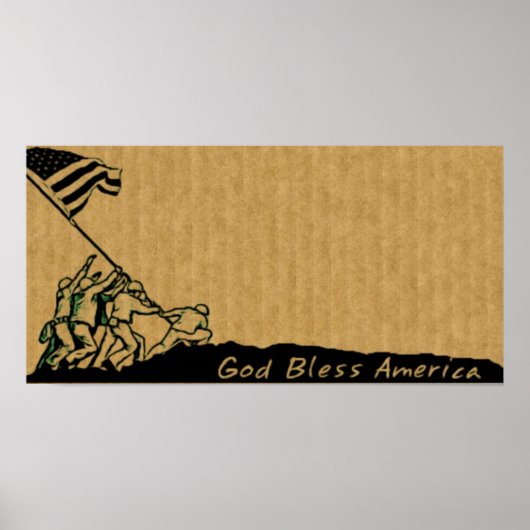 4th July Iwo Jima God Bless America Poster (Vorne)