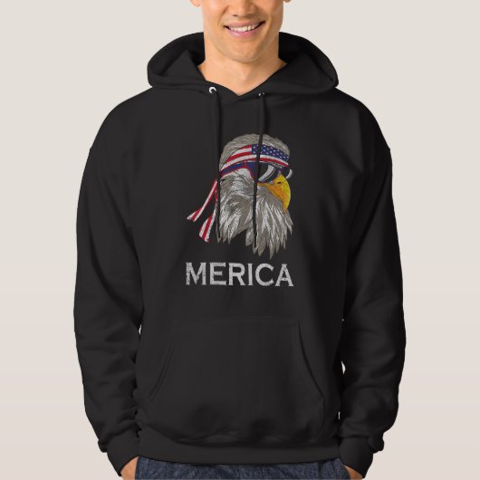 4th july Patriotic eagle flag Independence Day Ame Hoodie (Vorderseite)