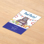 4th July Pool Party with Hippo in Bikini Acryleinladungen (Ablage )