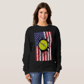 4th July Tennis America Flag Patriotic Men Boys Ki Sweatshirt (Vorne ganz)