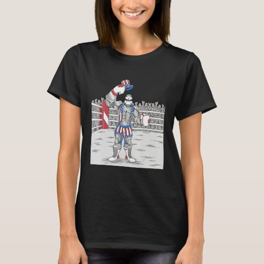 4th July USA Boxing Fitness Gym Artificial Intelli T-Shirt (Vorderseite)