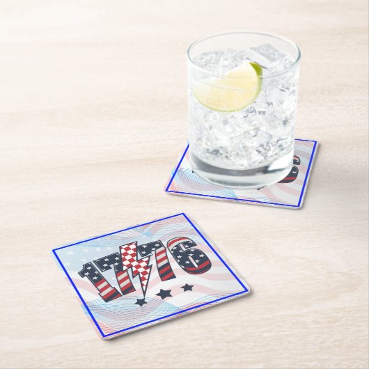 4th of July 1776-63751 Rechteckiger Pappuntersetzer (Vor Ort)