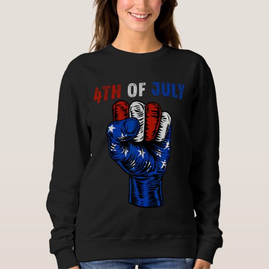 4Th Of July 2023 American Flag Retro Family Sweatshirt (Vorderseite)