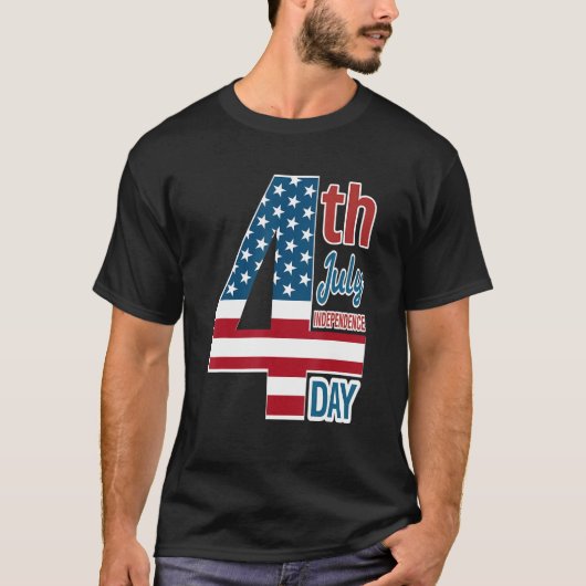 4th of July 2023 Independence Day With USA America T-Shirt (Vorderseite)