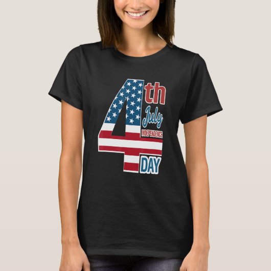 4th of July 2023 Independence Day With USA America T-Shirt (Vorderseite)