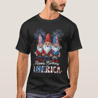 4Th Of July 2023 Usa Patriotic Gnomes Happy Americ T-Shirt