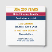 4th of July 2026 USA 250 Years Semiquincentennial  Gästebuch (Rückseite)