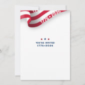 4th Of July 250th Anniversary Celebration Party Einladung (Rückseite)