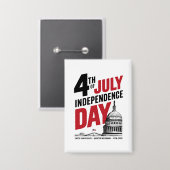4th of July 250th Anniversary Independence Day Button (Vorderseite/Rückseite)