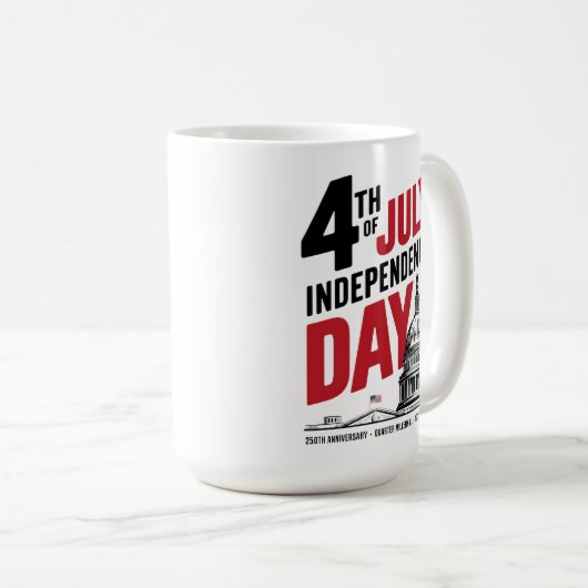 4th of July 250th Anniversary Independence Day Kaffeetasse (VorderseiteRechts)