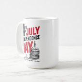 4th of July 250th Anniversary Independence Day Kaffeetasse (Vorderseite Links)