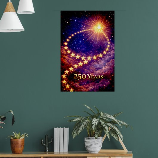 4th of July 50 Stars 250 Years USA Independence Poster (Wohnzimmer 1)