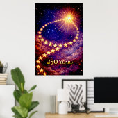 4th of July 50 Stars 250 Years USA Independence Poster (Heimbüro)