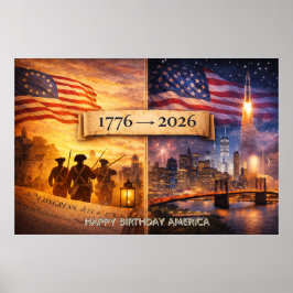 4th of July America 1776 to 2026 USA 250th Party Poster