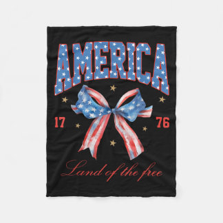 4th Of July America Coquette Bow Independence Day Fleecedecke