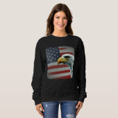 4th of July American Bald Eagle Had On USA Flag Sweatshirt (Vorne ganz)
