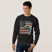 4th of July American Bald Eagle Had On USA Flag Sweatshirt (Vorne ganz)