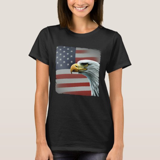4th of July American Bald Eagle Had On USA Flag T-Shirt (Vorderseite)