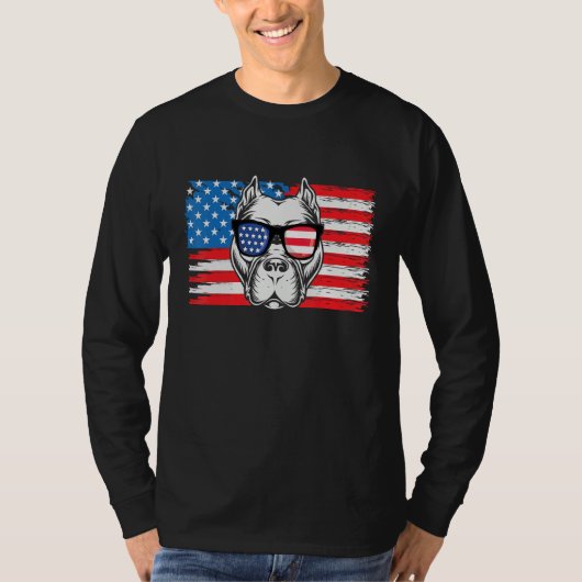 4th Of July American Bulldog Us Flag Patriotic Dog T-Shirt (Vorderseite)
