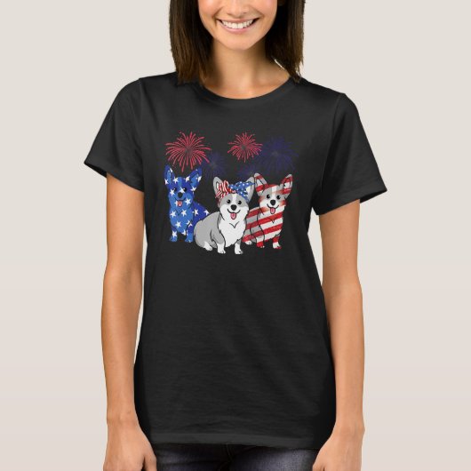 4th Of July American Flag Corgi Patriotic Dog Mens T-Shirt (Vorderseite)