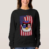 4th Of July American Flag Patriotic Penguin Sungla Sweatshirt (Vorderseite)