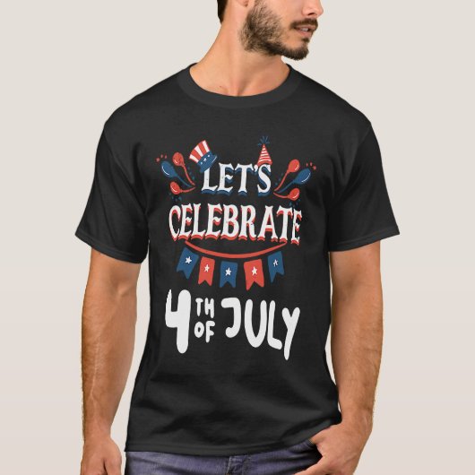 4th Of July American Flag T-Shirt (Vorderseite)