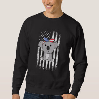 4th Of July American Koala For Kids Cute Usa Koala Sweatshirt